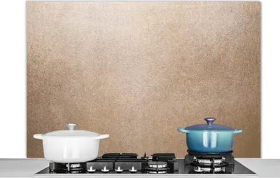 Obrázok produktu pre KitchenYeah® Kuchynský splashback - Kuchynský splashback - Ochrana steny sporáka a drezu - Medená štruktúra 120x80 - Alu-Dibond (alternatíva skleneného splashbacku) - Tepelne odolný - Splashback na sporák
