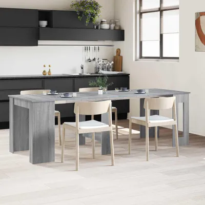 Imagen del producto de Maison Exclusive - Mesa de comedor, 240 x 85 x 75 cm, tablero de madera, color gris Sonoma