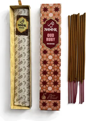 Produktbild von PREMIUM Indische Räucherstäbchen RUBY Hochwertiges Noor Oud 15 g