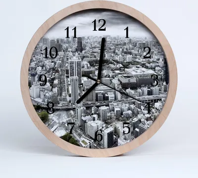 Produktbild von Holzuhr 30fi cm wanduhr - Stadt
