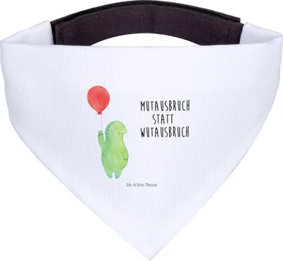 Produktbild von Mr. & Mrs. Panda Tuch Schildkröte Luftballon - Weiß - Geschenk, Motivationsspruch, Motivation, Halstuch, Hund, Hunde, Schildkröten, Hundehalstuch, Für