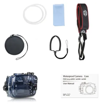 Immagine prodotto di Custodia impermeabile Sea Frogs per fotocamera, custodia subacquea, custodia protettiva, uso subacqueo, 60 m, compatibile con Sony A6000/A6300/A6500