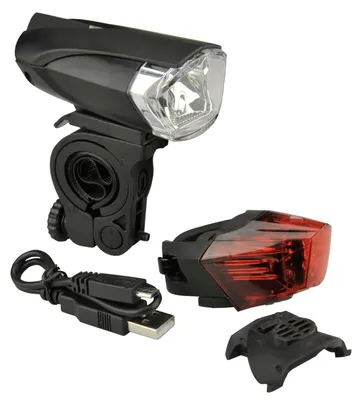 Produktbild von FISCHER Fahrrad-LED/USB-Beleuchtungs-Set 35 Lux
