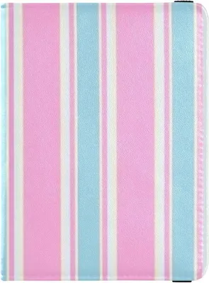 Immagine prodotto di Custodia per passaporto a righe, in pelle color azzurro polvere, ideale per viaggi, documenti di viaggio e come organizer, protezione e portafoglio per uomo, impermeabile