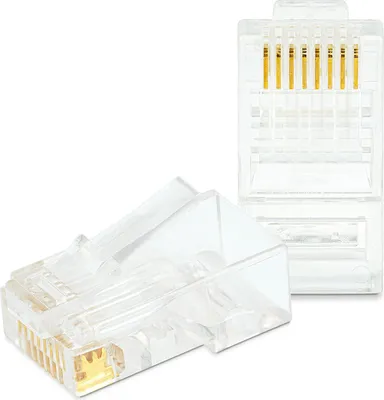 Produktbild von RJ45-Durchgangsstecker – Cat6 FTP – 8P8C – Vergoldete Kontakte – Netzwerkstecker – 100 Stück [05232D]