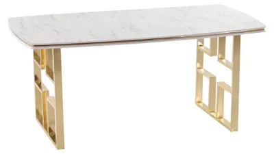 Produktbild von Designer Esstisch rechteckige Tischplatte Marmorimitation Luxusmöbel