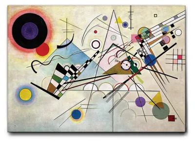 Immagine prodotto di Giallobus - Composizione n. 8 - Vassily Kandinsky - 50L x 35l cm - Quadro - Tela Canvas Telaio Standard