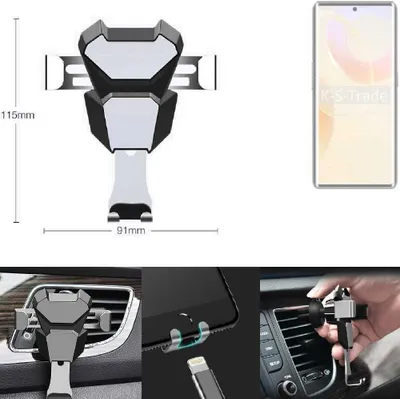 Produktbild von K-S-Trade Lüftungshalterung kompatibel mit Cubot X90 kompakte Handy-Halterung Lüftungsschlitz Lüftungsgitter Autohalterung KFZ Auto-Halterung