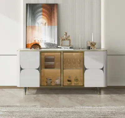 Produktbild von Kommode Holz Schränke Anrichte Weiß Möbel Sideboard Schrank Modern Neu