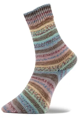 Produktbild von Pro Lana Golden Socks ST. MORITZ Merino extrafein 100 g 4-fach Sockenwolle 420 m Farbe 473.01 - altviolett/rot/orange
