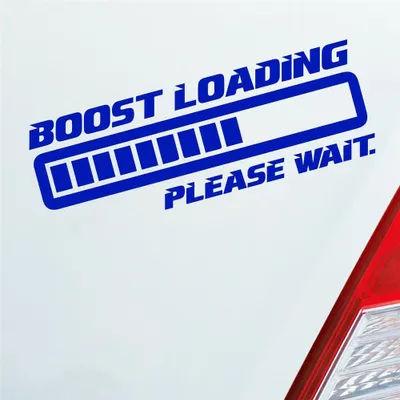 Produktbild von Auto Aufkleber Boost Loading Please Wait Tuning 15x5 cm Dunkelblau Sticker Heckscheibenaufkleber