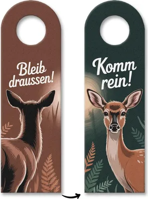Produktbild von Bleib draussen Komm rein Reh Türhänger