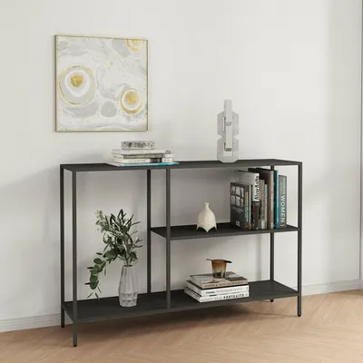 Image de Vaprio - Console, 120x30x80h cm Gris Ardoise, 2 Étagères