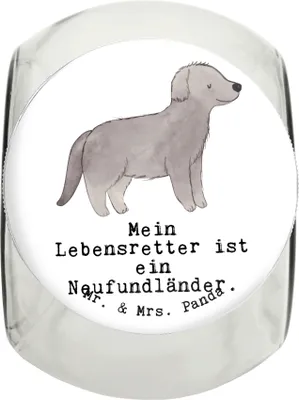 Produktbild von Mr. & Mrs. Panda Dose Neufundländer Lebensretter XL 2000ml - Weiß - Geschenk, Snackdose, Newfoundland, Aufbewahrungsdose, Vorratsglas, Keksdose, Vorratsbehälter
