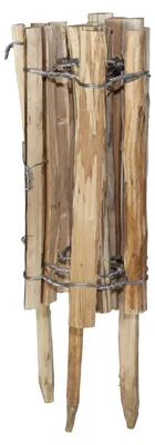 Zdjęcie produktu dla Naturalne drewniane ogrodzenie do ogrodu, idealne do oddzielania rabat kwiatowych, wymiary: 120 x 33/50 cm