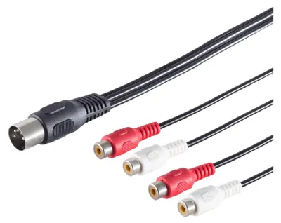 Produktbild von DIN Verlängerung 5-pol.Stecker/ 4 Cinchbuchse 0,2m