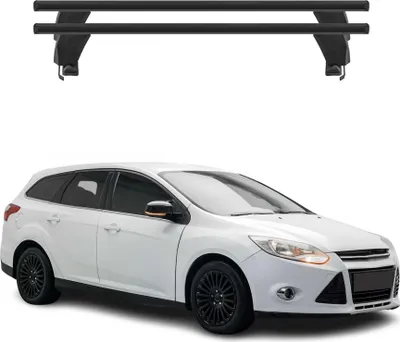 Image de Barres de toit Transversales pour Ford Focus III Break 2011-2018 Alu Noir 2x