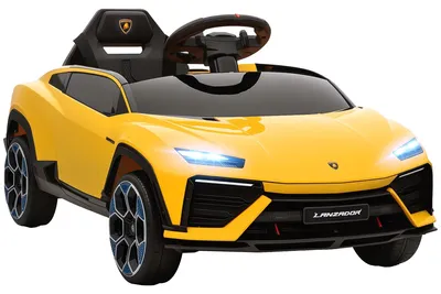 Image de Voiture électrique pour enfants, 12V, avec télécommande | Couleur : Jaune | Dimensions : 49 x 101,5 x 43 cm