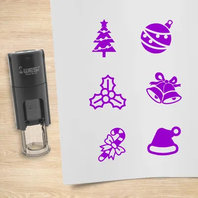 Produktbild von CombiCraft Selbstfärbendestempel Set 'Weihnachten' in der Farbe Grün, Ø10mm