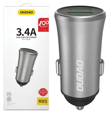 Obrázok produktu pre Dudao nabíjačka do auta 2 port 3,4A strieborná