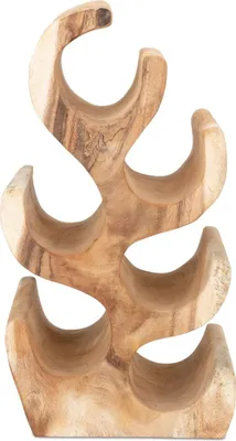 Produktbild von Weinregal aus Suar Holz massiv Flaschenregal Handarbeit 6–13 Flaschen, Farbe:50 cm | Natur