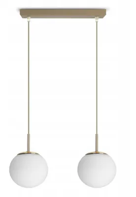 Zdjęcie produktu dla LUXOLAR Lampa wisząca 2-punktowa G9 LED beżowy ze złotem - designerski żyrandol do jadalni, salonu, sypialni