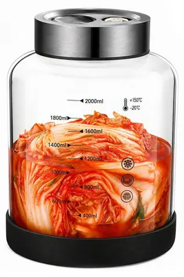 Produktbild von 2-Liter-Fermentationsglas mit Deckel für Kimchi und Sauerkraut