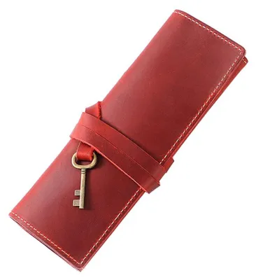 Produktbild von Omgoods – Stiftekontainer mit großer Kapazität – Lederrolle – Handgefertigt – Einzigartige Verarbeitung – r Vintage-Stil – Für Studenten und Künstler – Stiftekontainer