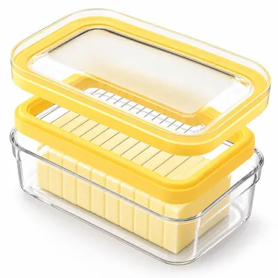 Produktbild von Butter Aufbewahrungsdose 500 g mit Butterteiler und Schneidegitter abnehmbar hygienisch für Kühlschrank