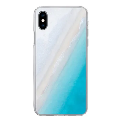 Produktbild von MuchoWow® Handyhülle Schutzhülle Hülle für iPhone Xs Strand - Meer - Blau Silikon Softcase Handy Hülle - Handytasche
