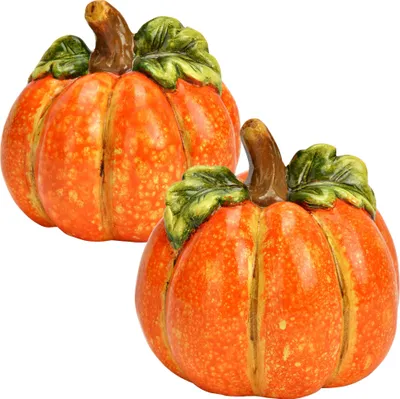 Immagine prodotto di Set di zucche in argilla, zucche in argilla come decorazione di Halloween in 8 cm e 10 cm