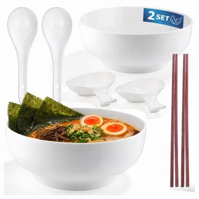 Ramen Kom Set für 2 Personen, 20,5 cm, 1,7 l, Porzellan