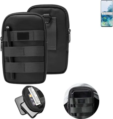 Produktbild von K-S-Trade Holster Gürtel Tasche kompatibel mit Samsung Galaxy S20 Handy Tasche Schutz Hülle dunkel-grau viele Fächer, 1x