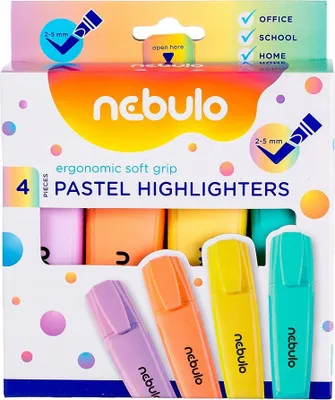 Obrázek produktu pro Zakreślacz pastelowy Nebulo 4 sztuki mix