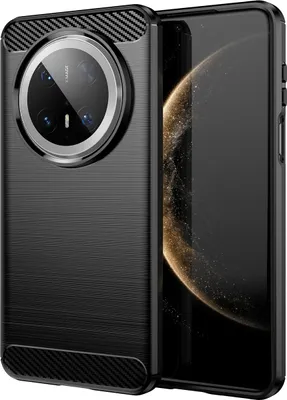 Produktbild von Hülle für Huawei Mate 70 Pro Carbon-Faser Weich TPU Silikon Stoßfest Handyhülle Schwarz