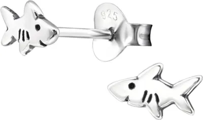 Produktbild von Hai Ohrstecker: 925 Silber Ohrringe für Damen und Kinder