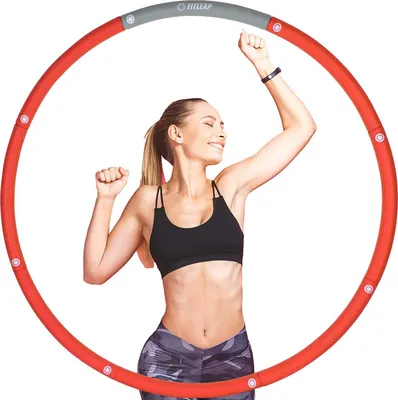 Produktbild von Fitleap Hula Hoop Fitness und Massage, Hula Hoop Reifen für Erwachsene und Kinder, 8 Segmente Abnehmbarer Hula Hoop Reifen, Rot