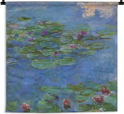 Produktbild von MuchoWow® Wandteppich Wandbehang Seerosen - Claude Monet 150x150 cm Tapisserie Dekoration Wandtuch - Wohnaccessoires - Modernes