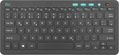 Zdjęcie produktu dla Bezprzewodowa klawiatura do laptopa, komputera PC i telewizora Smart TV, układ klawiszy niemiecki QWERTZ, kolor: czarny