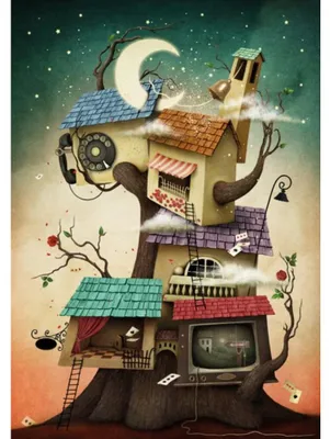 Produktbild von Magnolia Puzzle House on the Tree 1000 Teile bunt