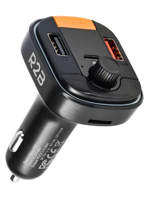Productafbeelding van R2B Bluetooth FM Transmitter Auto – Carkit en Autolader – USB-C USB-A en MicroSD