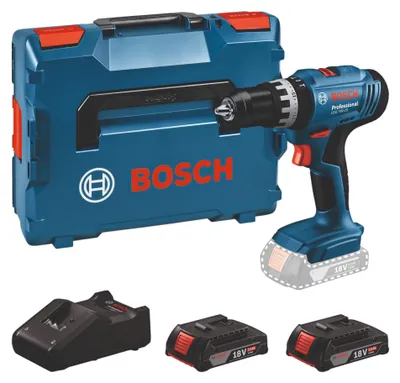 Zdjęcie produktu dla Wiertarko-wkrętarka udarowa akumulatorowa Bosch GSB 18V-25 Professional 18 V 60 Nm (06019K9302) + 2x akumulator 2,0 Ah + ładowarka + L-Boxx