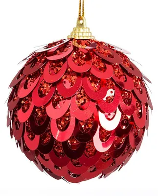 Weihnachtskugeln rot, Kunststoff, 3 Stück, 10 cm