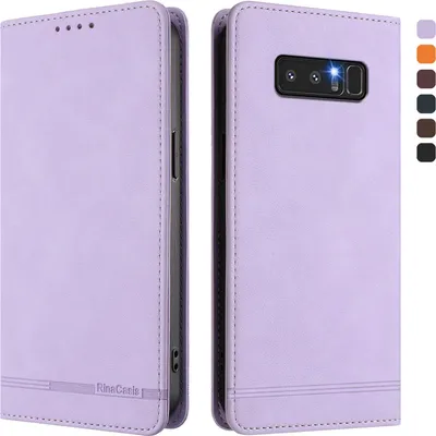 Image de Etui pour Samsung Galaxy Note 8, étui rétro en cuirPolyuréthaneavec support et fentes pour cartes Violet
