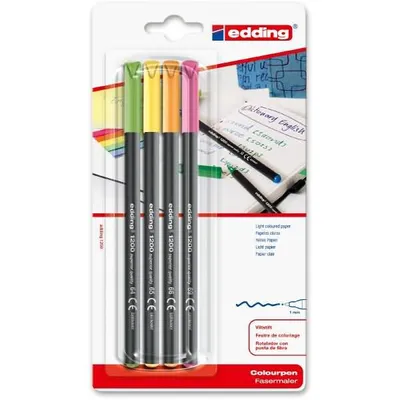 Immagine prodotto di penna in fibra edding 1200 assortita (confezione blister da 4)
