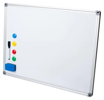 Produktbild von 1x Whiteboard Magnettafel Memoboard 60 x 45cm inkl. 4 Magnete weiß mit Alurahmen