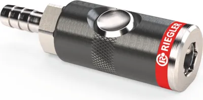 Immagine prodotto di Giunto di sicurezza Riegler con raccordo per tubo flessibile, alluminio, raccordo per tubo flessibile ⌀ interno: 6 mm