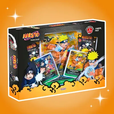 Produktbild von Naruto Mythos TCG Starter Pack 1. Edition – Englisch, 4 Boosterpacks + 3 Promo Karten, Neu &
