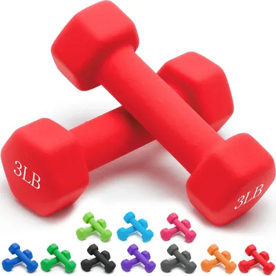 Produktbild von Famanu Set von 2 Neopren Haltern mit Handgewichten - Rot, 1,4 kg