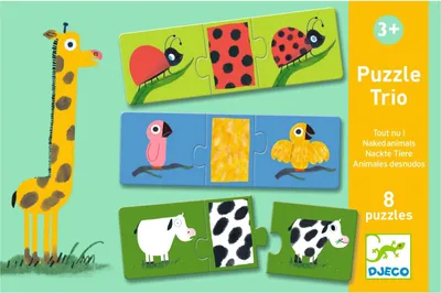 Immagine prodotto di Trio di puzzle Djeco animali svestiti